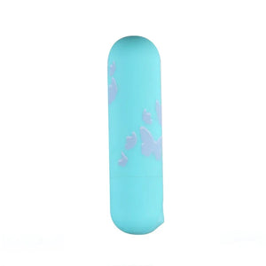 Julia Butterfly Print Mini Bullet - Teal Blue - MyPleasure
