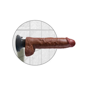 King Cock 10-Inch Vibrating Cock With Balls - Brown