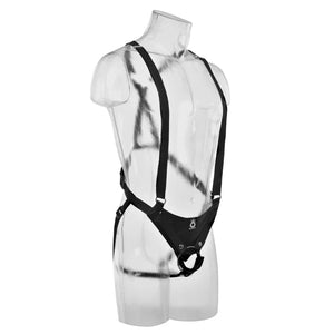 King Cock 12" Hollow Strap-on Suspender System - Flesh