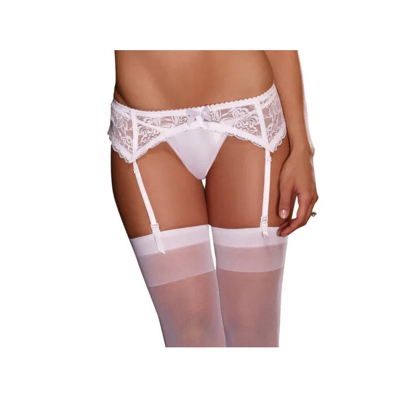 Lace Garterbelt - One Size - White - MyPleasure