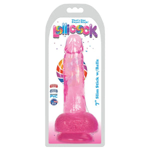 Lollicock 7 Inch Slim Stick With Balls - Cherry Ice