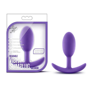 Luxe - Wearable Vibra Slim Plug - Medium - Purple - MyPleasure