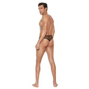 Men's Fishnet Thong Back Brief - Small/medium - Black