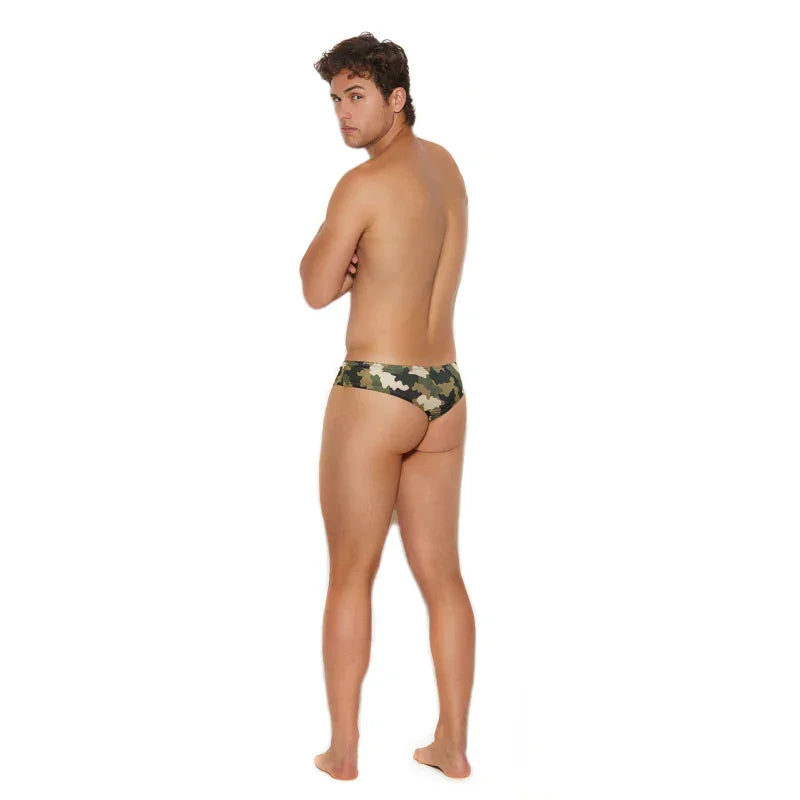 Men's Thong Back Brief - Large/xlarge - Camouflage