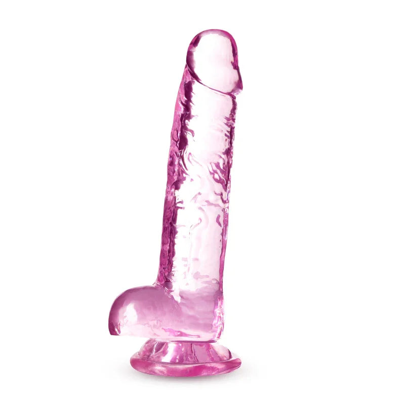 Naturally Yours - 7 Inch Crystalline Dildo - Rose