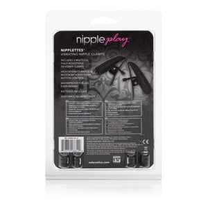 Nipple Play Nipplettes Vibrating Nipple Clamps - Black - MyPleasure
