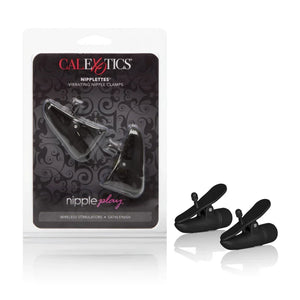 Nipple Play Nipplettes Vibrating Nipple Clamps - Black - MyPleasure