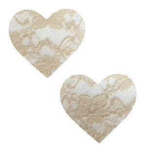 Nude Toffee Lace I Heart U Pasties - MyPleasure