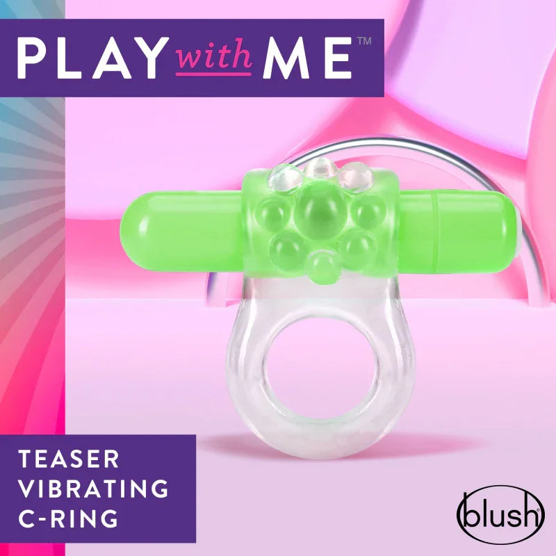 Play With Me Teaser Vibrating C-Ring Green