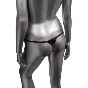 Radiance Crotchless Thong - One Size - Black - MyPleasure