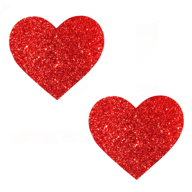 Ravish Me Red Glitter I Heart U Nipztix Pasties - MyPleasure