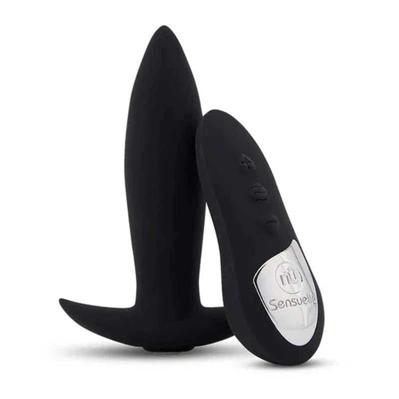 Sensuelle Remote Control Rechargeable 15 Function Mini Plug - Black