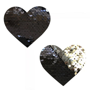 Sequin Medusa Magic Flip Black to Silver I Heart U Nipztix Pasties - MyPleasure