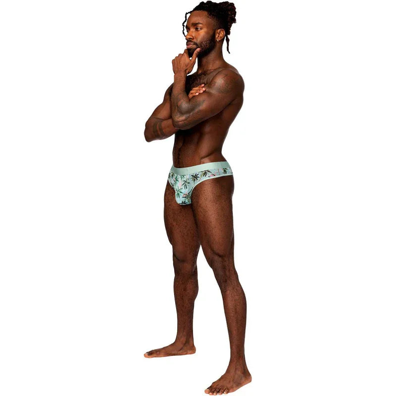 Sheer Print - Sheer Thong - Small/medium - Flamingo - MyPleasure