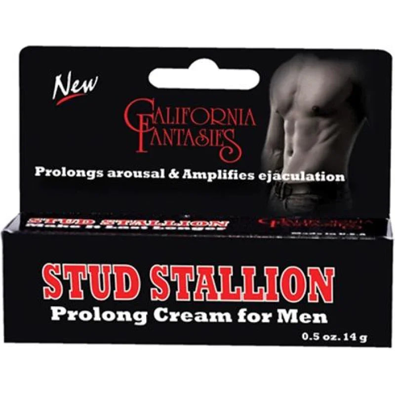 California Fantasies Stud Stallion prolong cream for men box with shirtless male torso