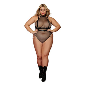 Teddy and Harness - Queen Size - Black - MyPleasure