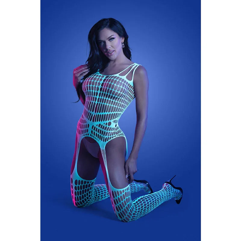 Timelapse Bodystocking - One Size - White/blue
