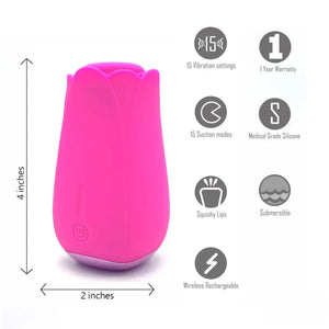 Tulip Pro 15-Function Suction Vibe With Wireless Charging - Pink - MyPleasure