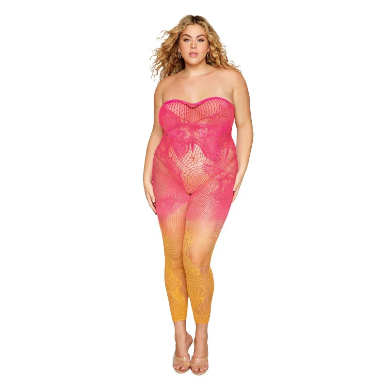 Versatile Bodystocking - Queen Size - Watermelon/mimosa
