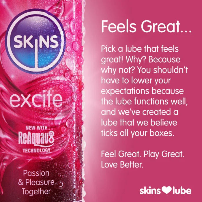 Skins Excite Tingling Water Based Lubricant 4.4oz