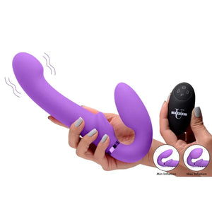 10x Ergo- Fit G-Pulse Inflatable and Vibrating Strapless Strap- on - Purple