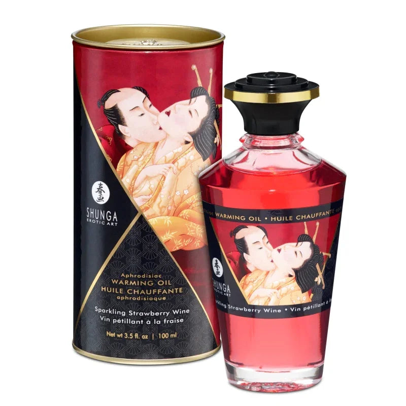 Aphrodisiac Warming Oil - Sparkling Strawberry Wine - MyPleasure