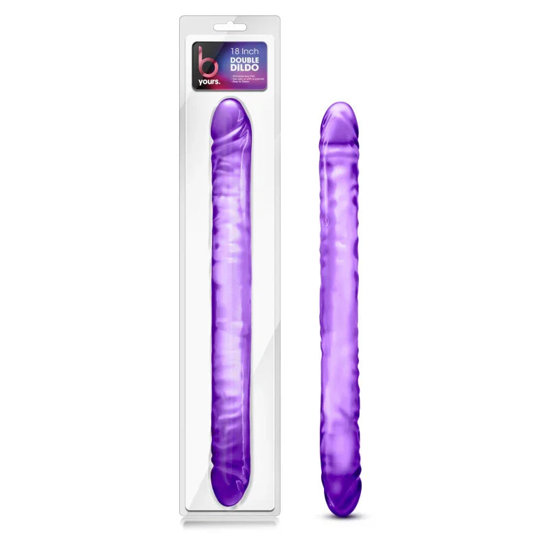 B Yours 18" Double Dildo - Purple