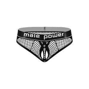 Cock Pit Net Cock Ring Thong - L/ XL - Black