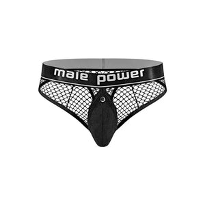 Cock Pit Net Cock Ring Thong - L/ XL - Black