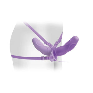 Fetish Fantasy Elite Vibrating Double Delight Strap-on - Purple