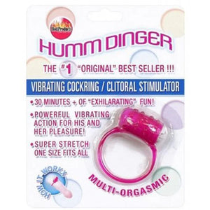 Humm Dinger Vibrating Penis Ring Clitoral Stiimulator - Purple