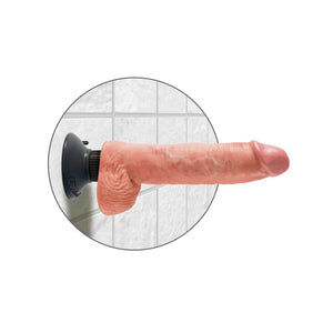 King Cock 10-Inch Vibrating Cock With Balls - Flesh