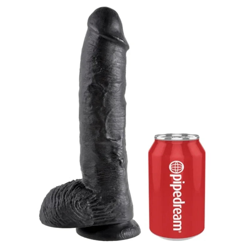 King Cock 10-Inch Cock With Balls - Black