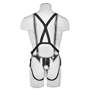 King Cock 11" Hollow Strap on Suspender System - Flesh