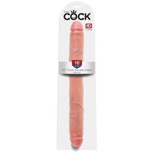 King Cock 16 Inch Thick Double Dildo - Flesh