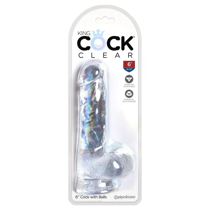 King Cock Clear 6" Cock With Balls - MyPleasure