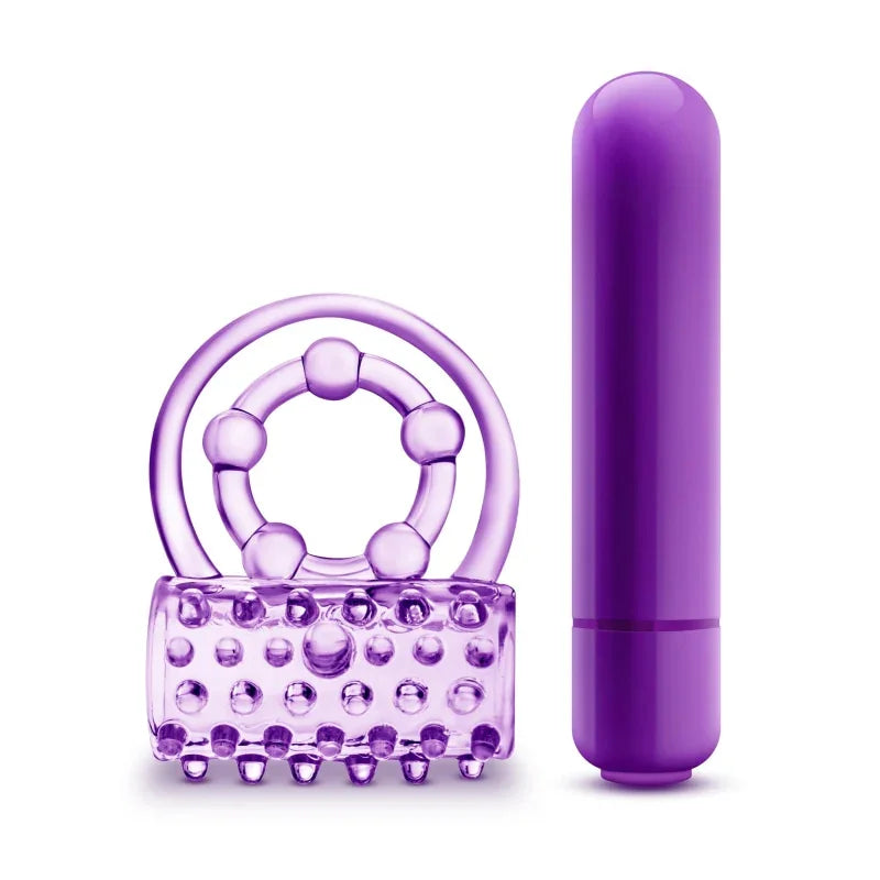 Play With Me - the Player - Vibrating Double Strap Ring - Purple