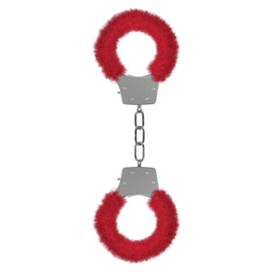 Pleasure Handcuffs Furry - Red