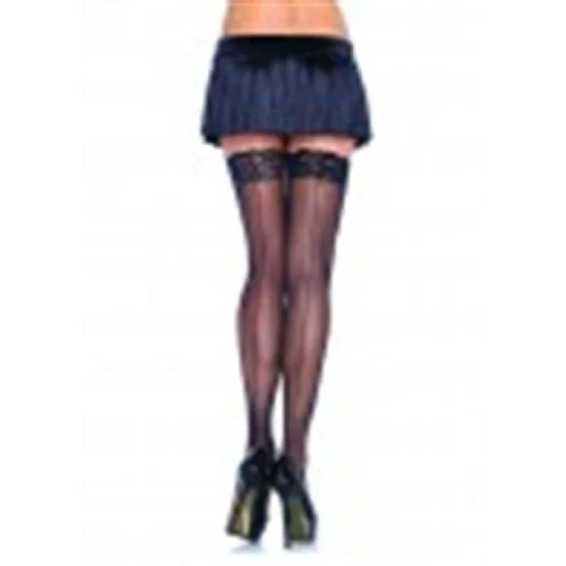 Sheer Stockings With Backseam - One Size - Black - MyPleasure