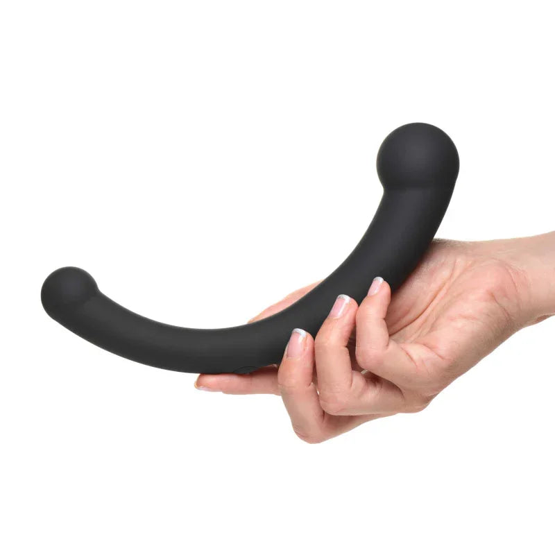 10x Vibra-Crescent Silicone Dual Ended Dildo - Black - MyPleasure
