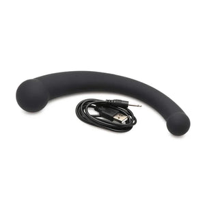 10x Vibra-Crescent Silicone Dual Ended Dildo - Black
