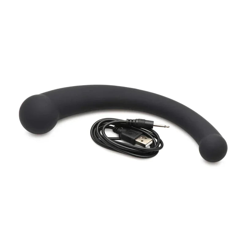 10x Vibra-Crescent Silicone Dual Ended Dildo - Black