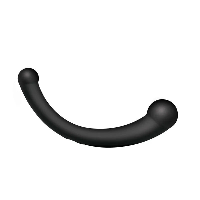 10x Vibra-Crescent Silicone Dual Ended Dildo - Black - MyPleasure