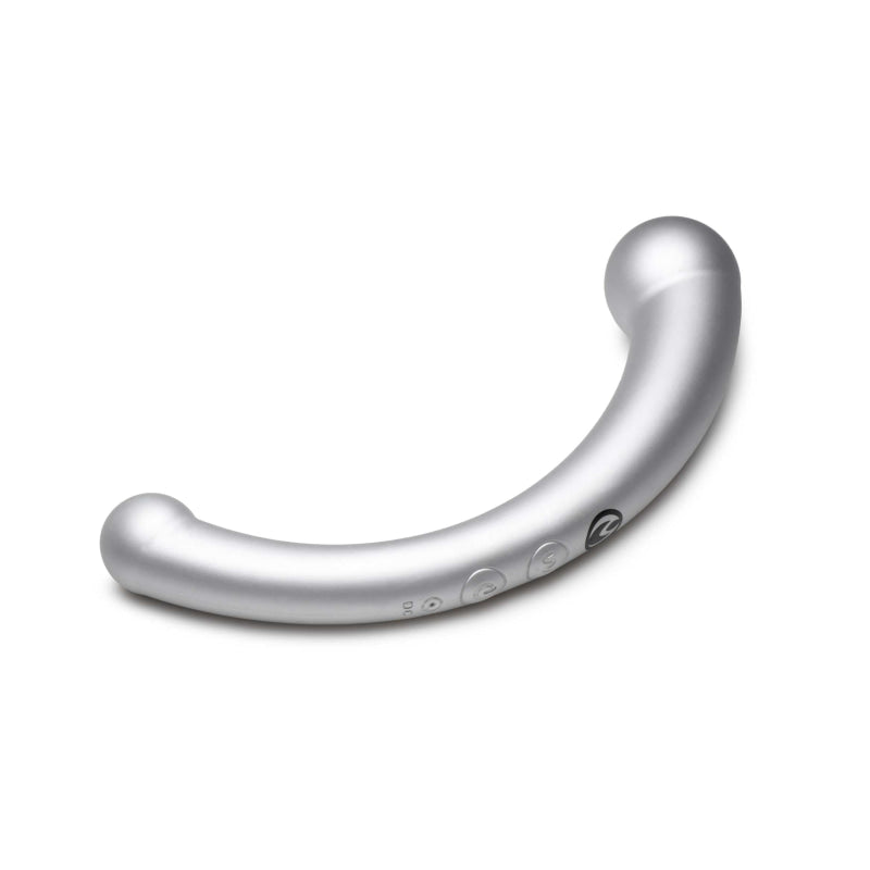 10x Vibra-Crescent Silicone Dual Ended Dildo -  Silver