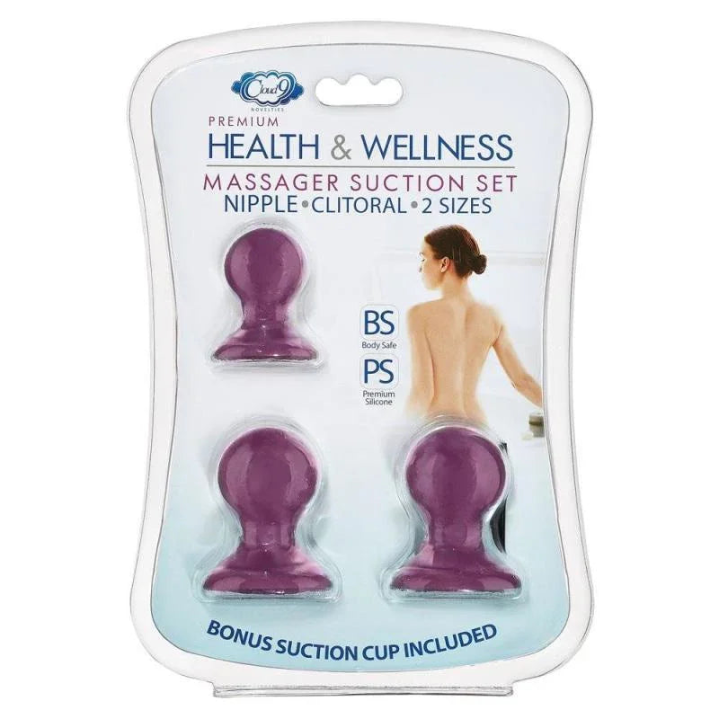 Cloud 9 Health and Wellness Nipple and Clitoral Massager Suction Set - Purple