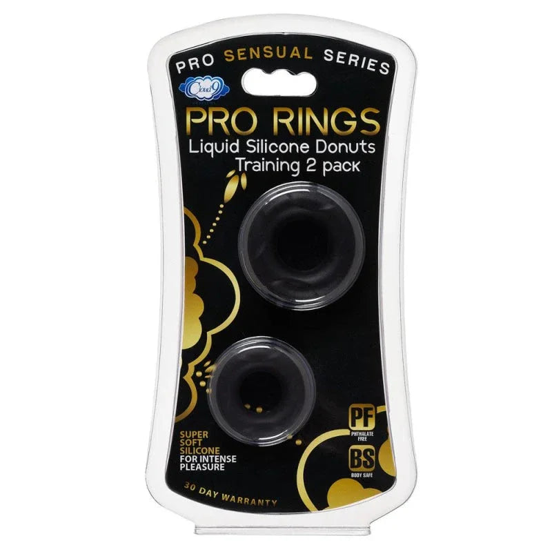 Cloud 9 Pro Rings Liquid Silicone Donuts 2 Pack - Black