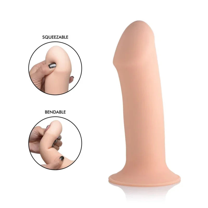 Squeezable Thick Phallic Dildo - Flesh