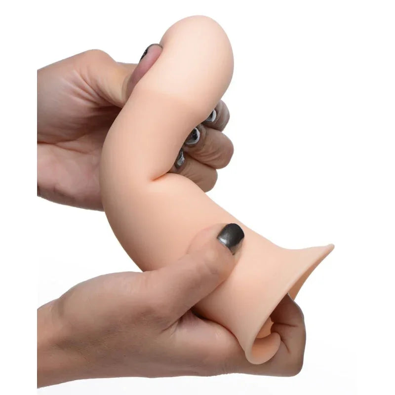 Squeezable Thick Phallic Dildo - Flesh