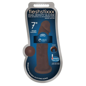 7 Inch Fleshstixxx Silicone Dildo W/o Balls - Chocolate