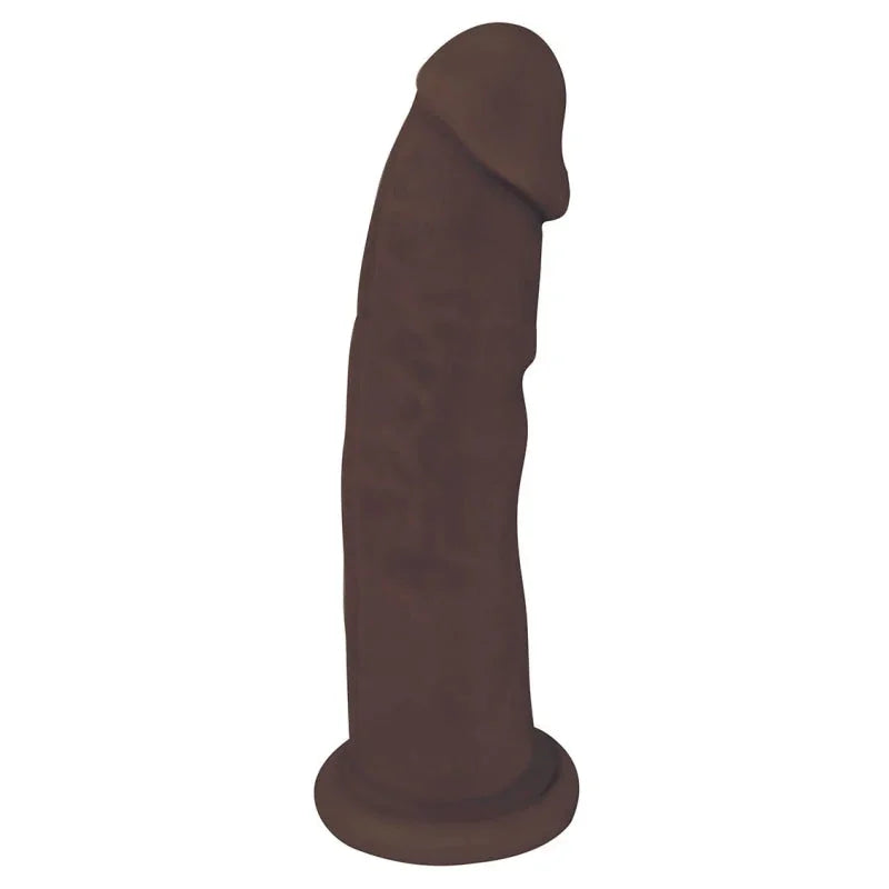 8 Inch Fleshstixxx Silicone Dildo With Balls - Chocolate